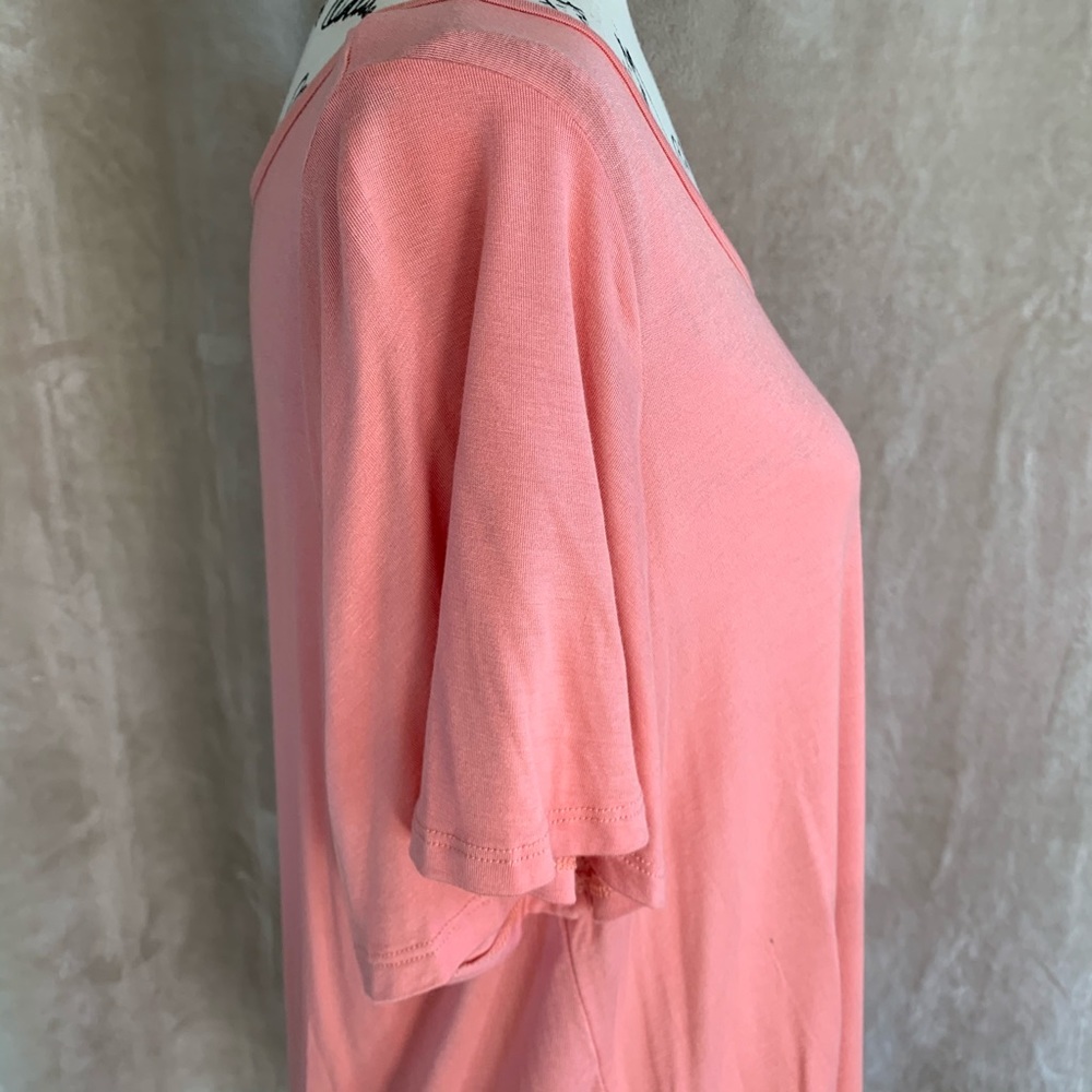 Jessica Simpson Coral Cotton Blend Top Soft Scoop Neck Short Sleeve Tee Coral 1X - Picture 6 of 14